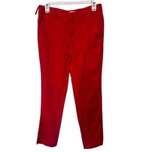 Zadig & Voltaire Slim Prune Jac Jacquard Pants Women's Size 36 Red Orange